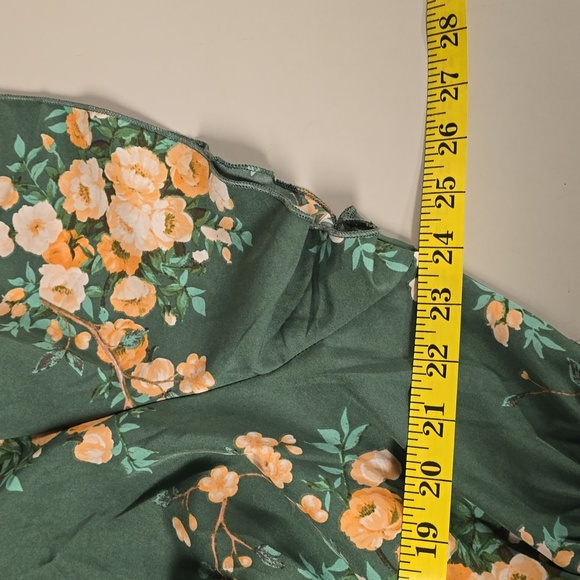 Shein Green Flutter Sleeve V-Neck Midi Dress 3XL - Picture 7 of 9